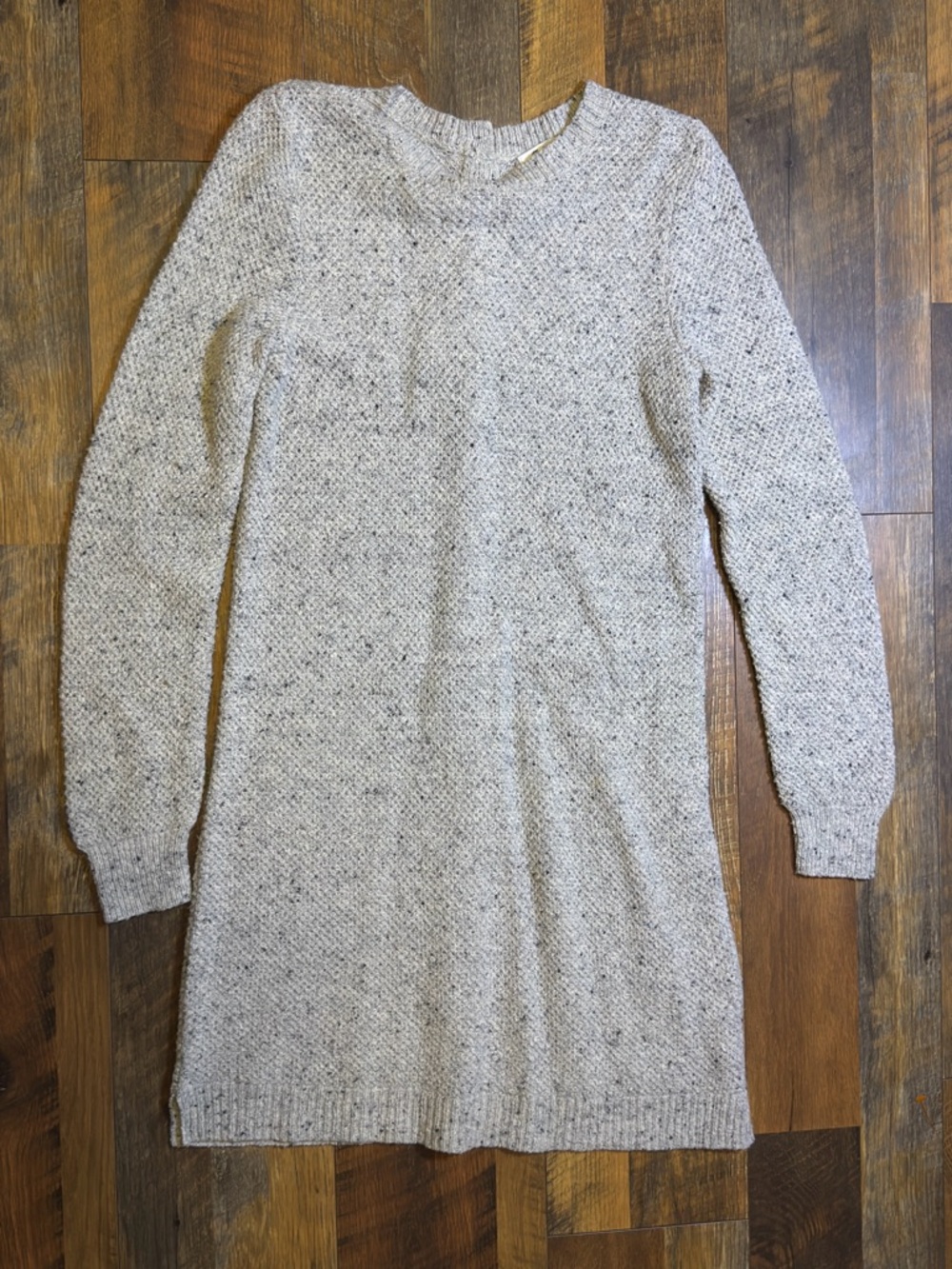 Madewell Oatmeal Ivory Speckle Knit Dress Sweater Merino Wool Blend sz Medium M